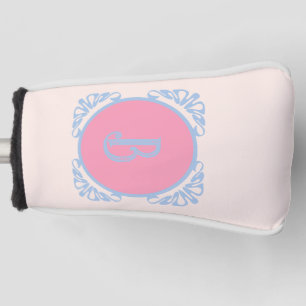 Personalised pink and blue  golf head cover