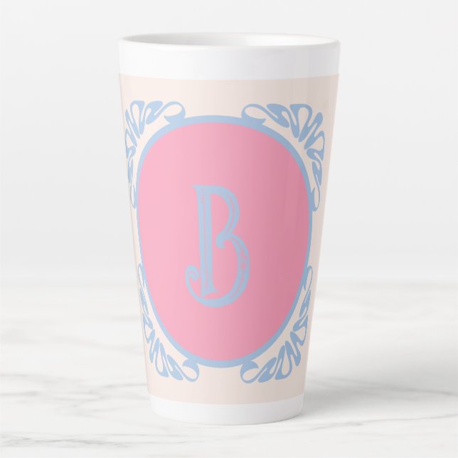 Personalised pink and blue  latte mug (Front)