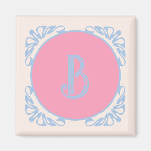 Personalised pink and blue magnet