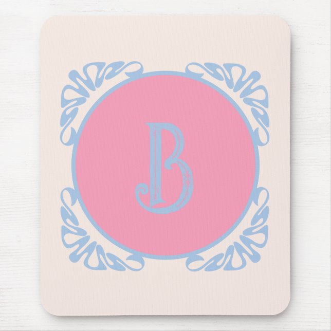 Personalised pink and blue  mouse pad (Front)