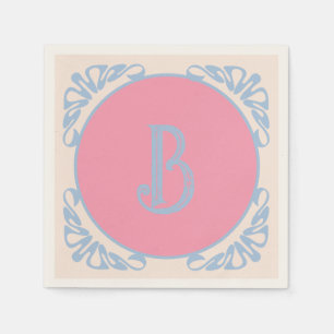Personalised pink and blue  napkin