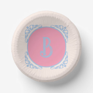 Personalised pink and blue paper plate