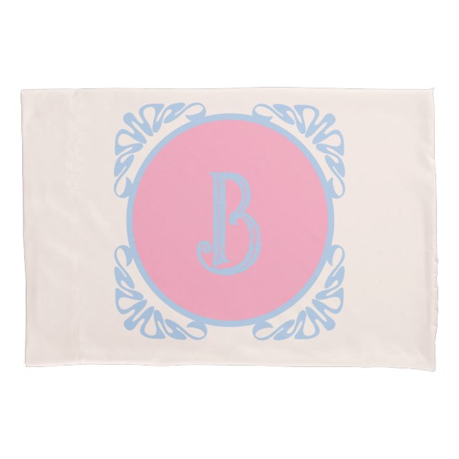 Personalised pink and blue  pillowcase (Front)