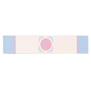 Personalised pink and blue  short table runner