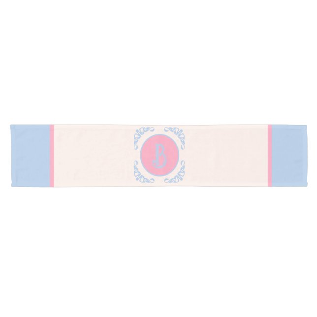 Personalised pink and blue  short table runner (Horizontal)