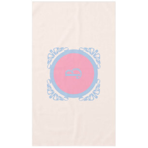Personalised pink and blue  tablecloth