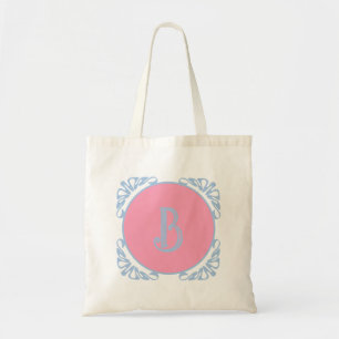 Personalised pink and blue tote bag