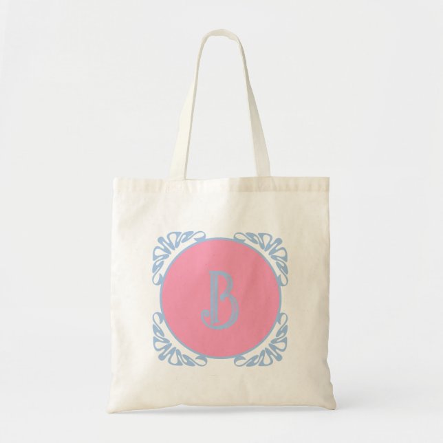 Personalised pink and blue  tote bag (Front)