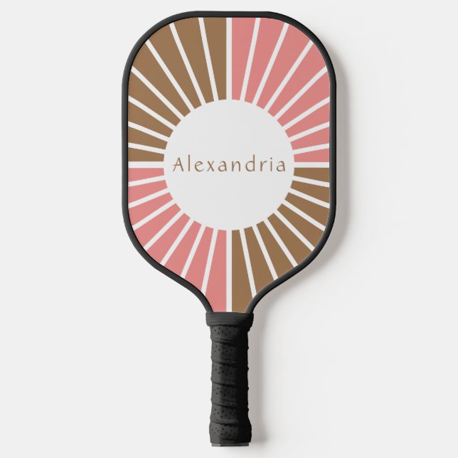 Personalised Pink and Brown Pickleball Paddle (Front)