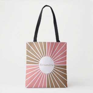 Personalised Pink and Brown Tote Bag