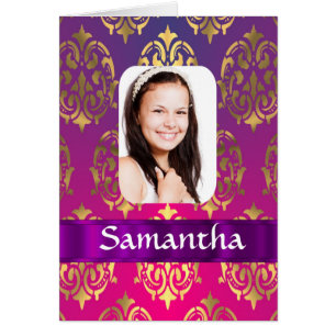 Personalised pink and gold damask pattern