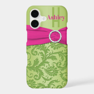 Personalised Pink and Green Damask