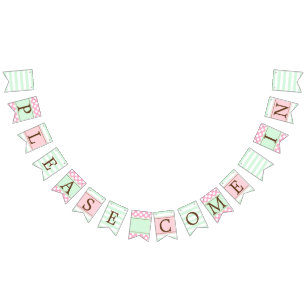 Personalised Pink and Mint Marketing Bunting Flag