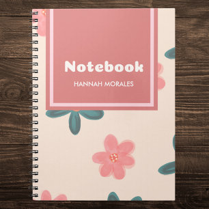 Personalised Pink and Pastel Floral Notebook