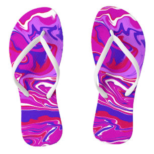 Personalised Pink and Purple Marble Swirls   Thongs