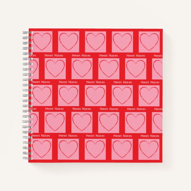Personalised Pink and Red Heart Blocks Journal (Front)