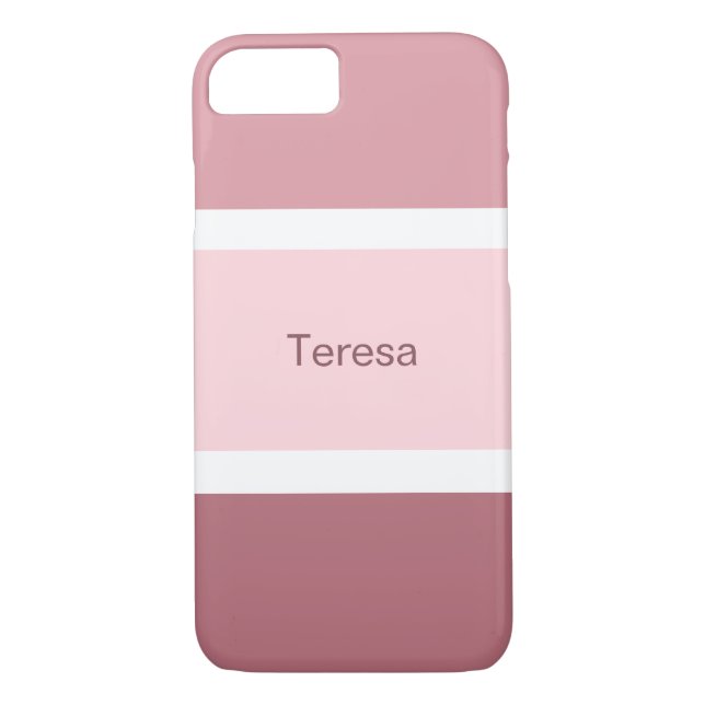 Personalised Pink And White Striped Case-Mate iPhone Case (Back)