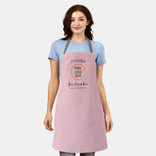 Personalised Pink Apron with Custom Company Logo