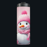 Personalised Pink Baby Christmas Snowman Thermal Tumbler<br><div class="desc">Personalised Pink Baby Christmas Snowman</div>