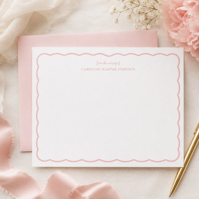 Personalised Pink Baby Shower Notecards (Creator Uploaded)