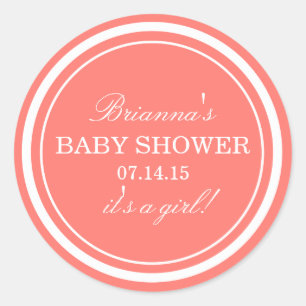 Personalised   Pink Baby Shower Stickers