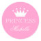 Personalised pink baby shower stickers with crown