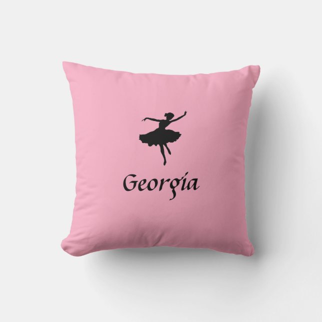 Personalised Pink Ballet Pillow (Front)