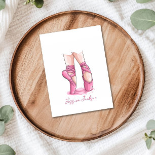 Personalised Pink Ballet Pointe Card