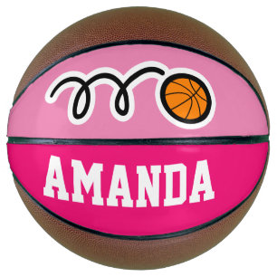 Personalised pink basketball for girl's Birthday