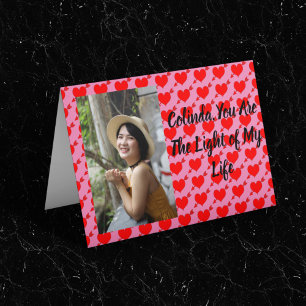 Personalised Pink Be My Valentine Red Heart Card