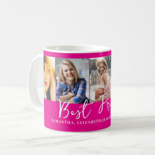 Personalised Pink Best Friends Photo Coffee Mug