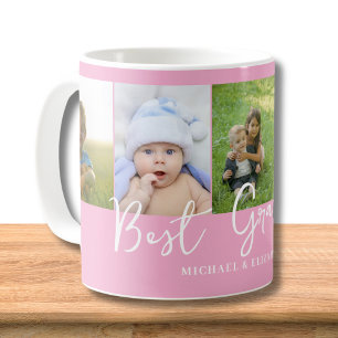 Personalised Pink Best Grandma Photo  Coffee Mug