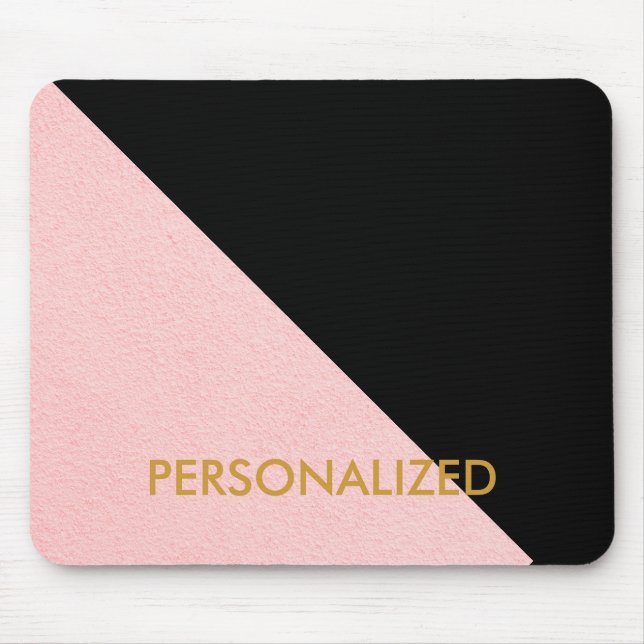 Personalised Pink & Black Abstract Pattern Mouse Pad (Front)