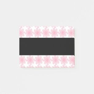 Personalised Pink & Black Floral Post-it Notes