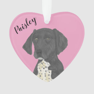 Personalised Pink Black German Shorthaired Pointer Ornament