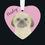 Personalised Pink Blonde Tan Golden Shih Tzu Ornament<br><div class="desc">I am in love with this beautifully detailed watercolor illustration of a blonde, tan or golden shih tzu dog on a sweet pink heart! Personalise these pastel ornaments and make the nice list this year! For the perfect presents, pair it with a matching item from the collection for a thoughtful...</div>