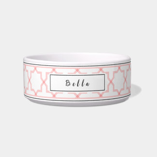 Personalised Pink Blush & White Star Pattern Bowl