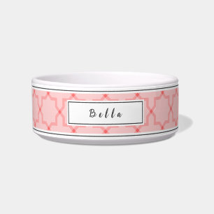 Personalised Pink Blush & White Star Pattern Bowl