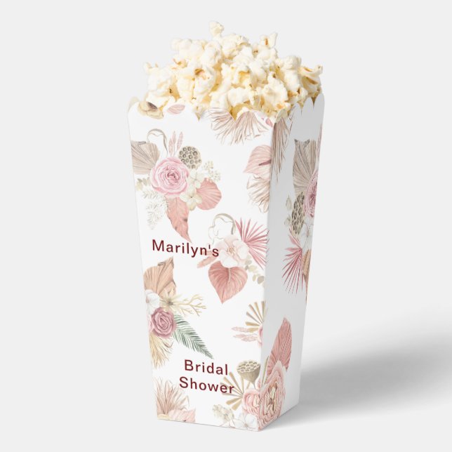 Personalised Pink Boho Florals Popcorn Box (Popped)