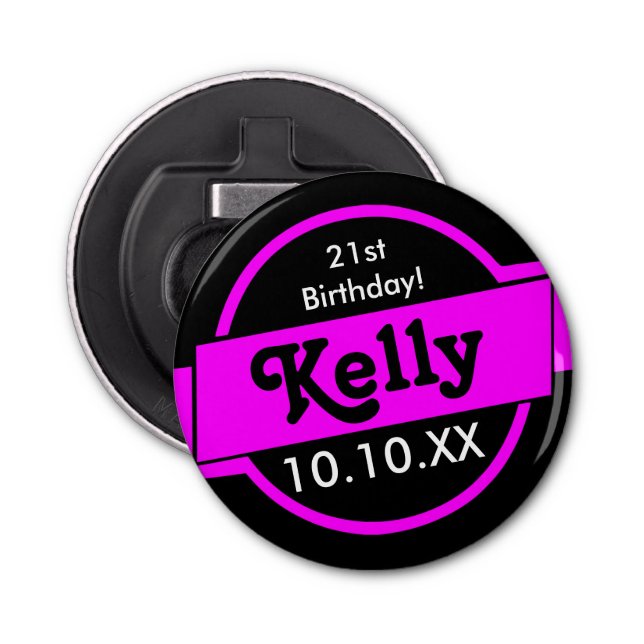 Personalised Pink Bottle Opener (Front)