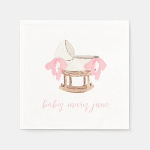 Personalised Pink Bow baby Shower Napkins