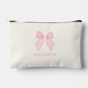 Personalised Pink Bow Coquette Aesthetic Accessory Pouch
