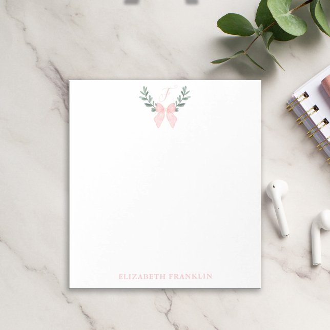 Personalised Pink Bow Coquette Aesthetic Notepad (Creator Uploaded)