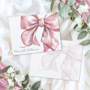 Personalised Pink Bow Thank You Card