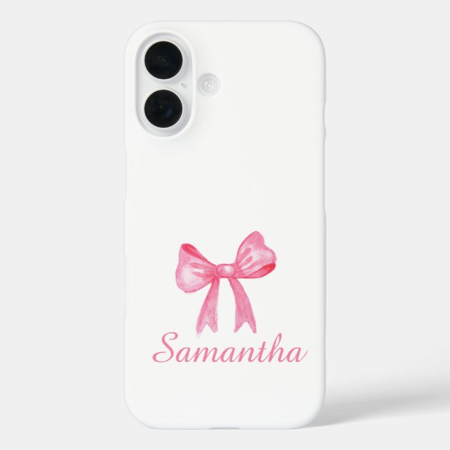 Personalised Pink Bow Tie iPhone Case|Custom Name Case-Mate iPhone Case (Back)