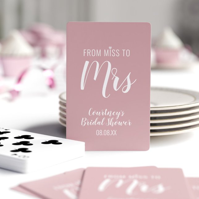 Personalised Pink Bridal Shower Playing Cards (Perfect playing cards for your bridal shower. Just add your details)