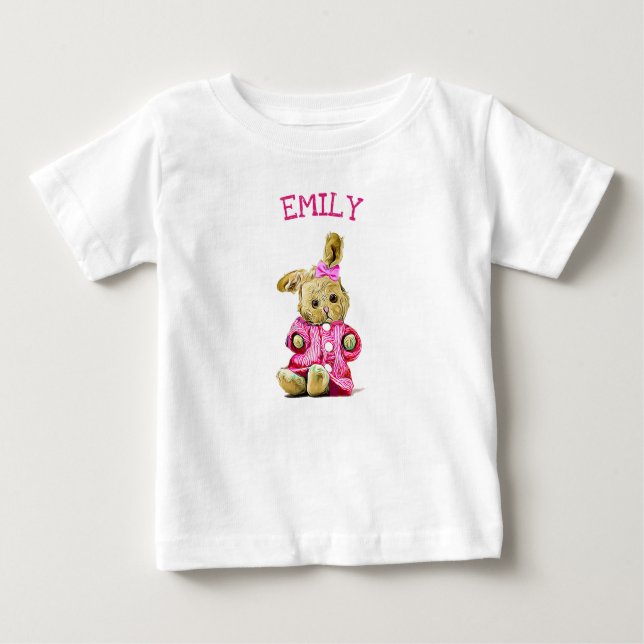Personalised Pink Bunny Rabbit Toddler's Shirt (Front)