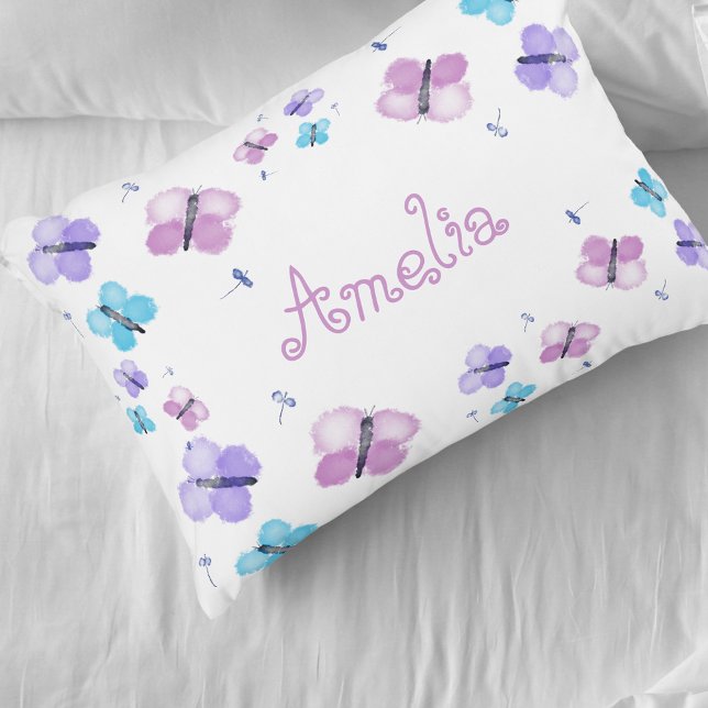 Personalised Pink Butterfly Decorative Cushion (Creator Uploaded)