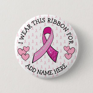 Personalised Pink Cancer Button
