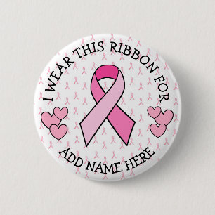 Personalised Pink Cancer Button